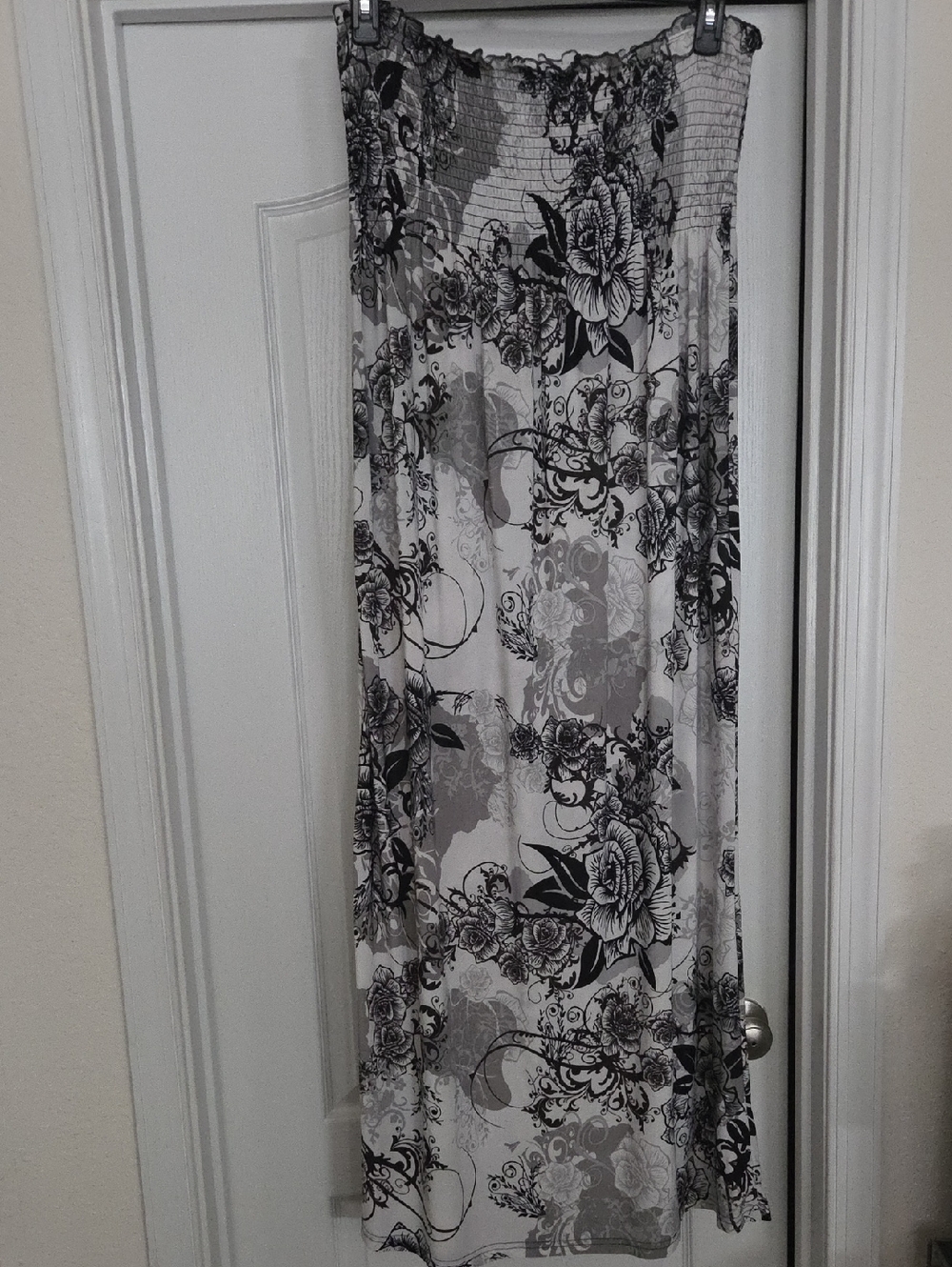 Plus Size Black & White Floral Maxi Dress